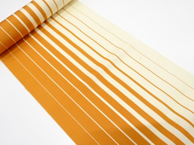 JAPANESE KIMONO / ANTIQUE BOLT FOR HASSUN OBI / WOVEN STRIPE